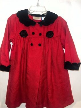 Vintage -style Holiday Red Dress Coat By Little Billy